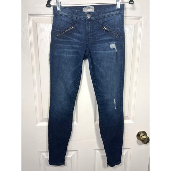 Current/Elliott Silverlake Zip Ankle Skinny Leg Jeans Sargent Revolve Low Rise - Picture 2 of 12